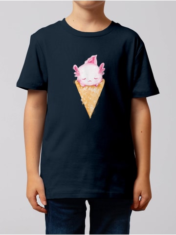 wat? Apparel T-Shirt Axolotl ice cream in Dunkelblau