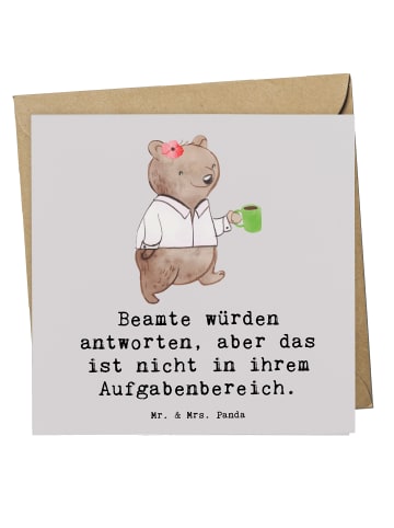 Mr. & Mrs. Panda Einladungskarte Beamtin Humor mit Spruch in Grau Pastell