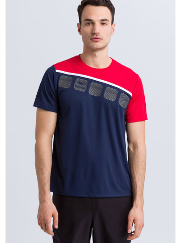 erima 5-C T-Shirt in new navy/rot/weiss