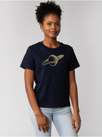 wat? Apparel T-Shirt Saturn in Dunkelblau