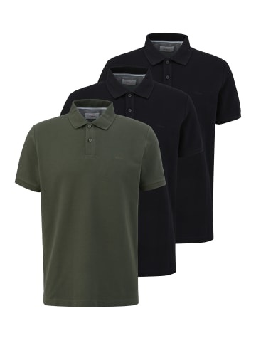 S. Oliver Poloshirt Basic in Schwarz / grün