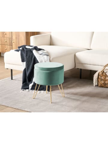 Beliani Pouf SILAS in Grün - (W) 42 x (H) 44 x (L) 42 cm
