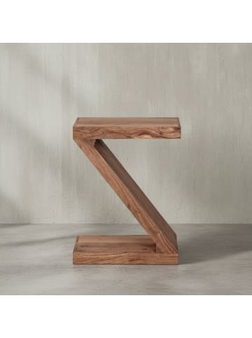 KADIMA DESIGN Beistelltisch MUMBAI Massivholz Z Cube 60cm hoch in Akazie