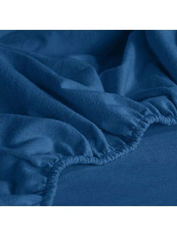 Erwin Müller Biber Spannbettlaken Garmisch in blau