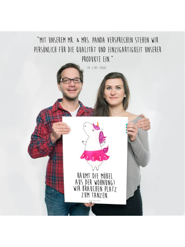 Mr. & Mrs. Panda Bild Einhorn Ballerina mit Spruch in Transparent