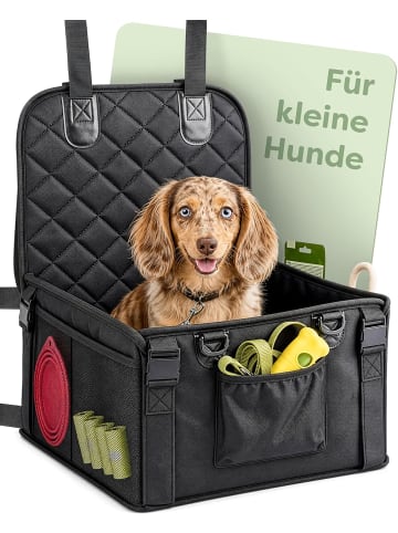 Knupis Hundeautositz Klein – Oxford, wasserabweisend, mit Gurten & Leine
