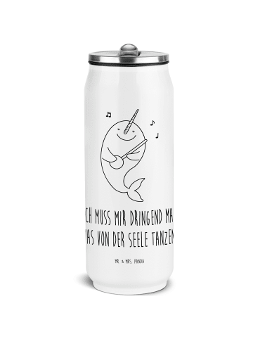 Mr. & Mrs. Panda Thermoflasche Narwal Gitarre mit Spruch in Weiß