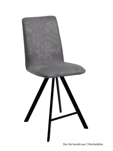 58 aufm Kessel THEKENSTUHL drehbar (2er-Set) Desirae 47x109x60 Schwarz/Grau