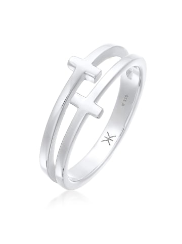 KUZZOI Ring 925 Sterling Silber Kreuz in Silber