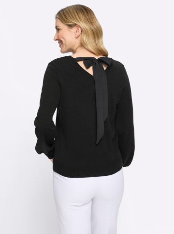 Sieh an! Langarm-Pullover in schwarz