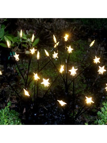 MARELIDA LED Gartenstecker Sterne 4 Stäbe mit leuchtenden Sternen H: 60cm in schwarz