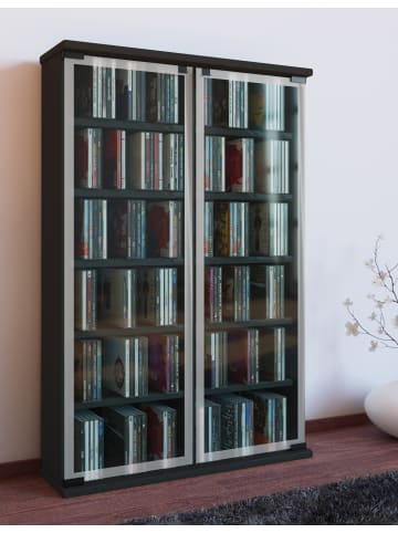 ebuy24 CD Regal Galerie Schwarz 60 x 18 cm