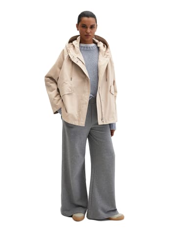Cape-Jacke mit Kapuze relaxed garment-dyed in Linen Beige