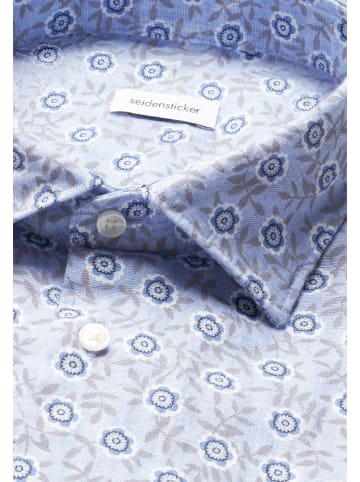 Seidensticker Leinenhemd Shaped in Mittelblau