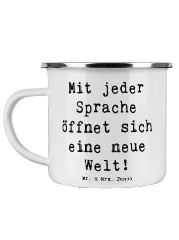 Mr. & Mrs. Panda Wanderbecher Spruch Sprachen lernen mit Spruch in Weiß