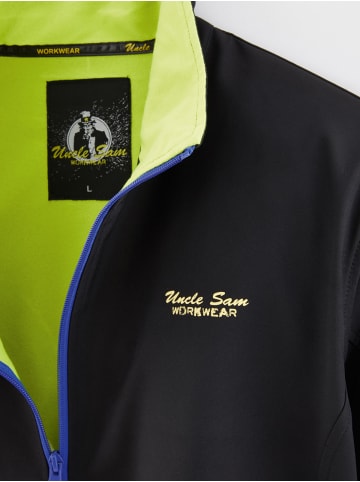 Uncle Sam Softshelljacke in schwarz/royal/limette