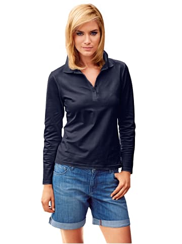 Heine Langarm-Poloshirt in marine