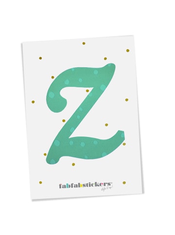 Fabfabstickers Buchstabe "Z" aus Stoff in Green-Mix zum Aufbügeln