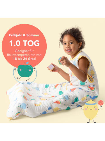 Schlummersack Babyschlafsack, 1.0 TOG in Weiß-Gelb
