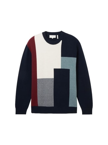 Tom Tailor Pullover in knitted multi color block