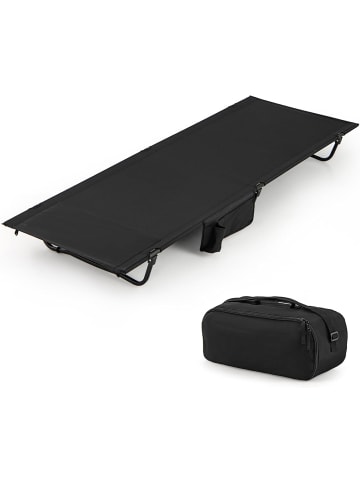COSTWAY Campingbett mit Seitentasche 193 x 70 cm in Schwarz
