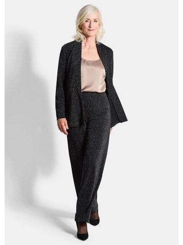 GOLDNER Glänzende, weite Jerseyhose VERA in schwarz / silberfarben