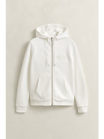 Gant Tonal Shield Sweatjacke in Eggshell