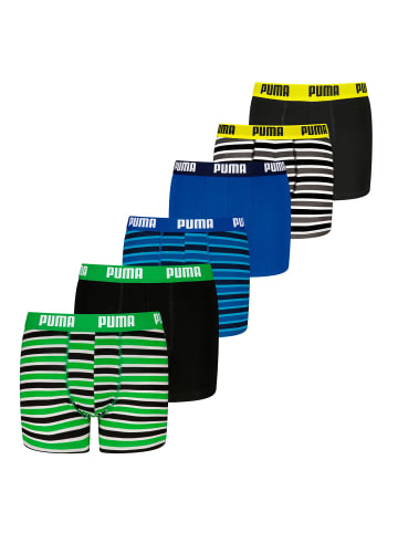 Puma Boxershort 6er Pack in Schwarz/Blau/Grün