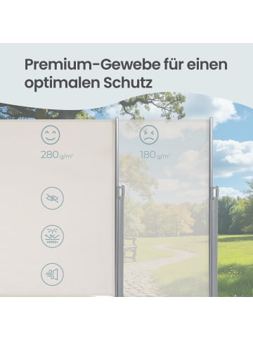 SONGMICS Seitenmarkise Sheld in Beige - (B)400 x (H)200 cm