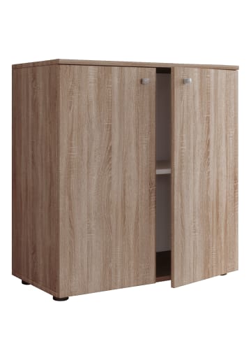 VCM Holz Kommode Sideboard Anrichte Vandol 1 Drehtüren in Sonoma-Eiche (Sägerau)