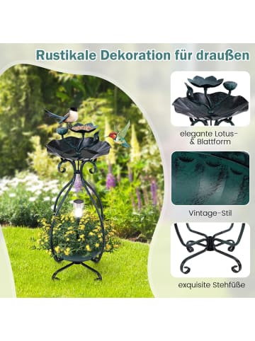 COSTWAY Vogeltränke mit Solarleuchte in Grün