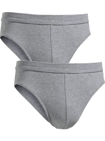 Erwin Müller Baumwolle, Single-Jersey Slip 2er-Pack in grau meliert