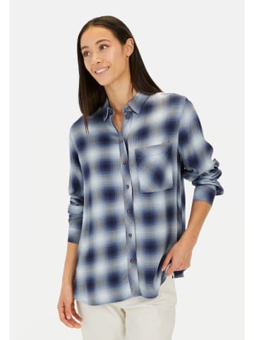 Camel Active Karobluse aus reiner Viskose in Blau kariert