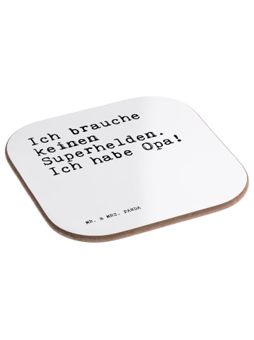 Mr. & Mrs. Panda Untersetzer Ich brauche keinen Superhelden.... ... in Weiß