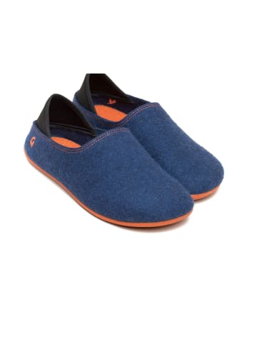 Gottstein Hausschuh Wool Slip-On in midnight/orange