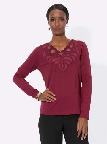 creation L Modal-Baumwoll-Shirt in dunkelrot