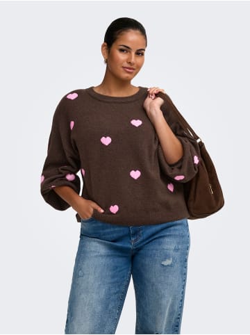 ONLY Carmakoma Strickpullover in Coffee Bean