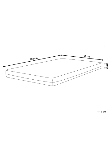 Beliani Matratze TREASURE in Weiß/Schwarz - (W) 160 x (H) 25 x (L) 200 cm