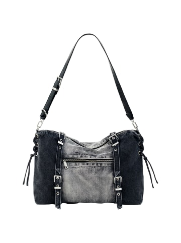 Desigual Umhängetasche 'Half Logo Denim Lanuza' in grau