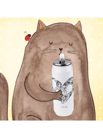 Mr. & Mrs. Panda Getränkedosen Trinkflasche Mäuse Herz ohne Spruch in Weiß