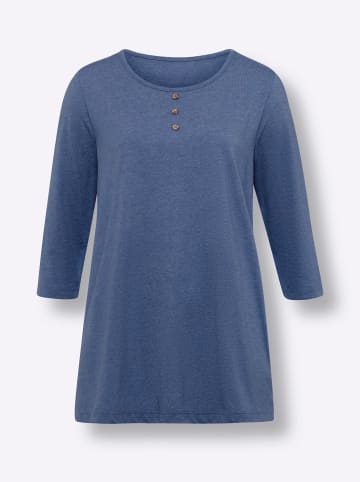 Sieh an! Longshirt in royalblau-meliert