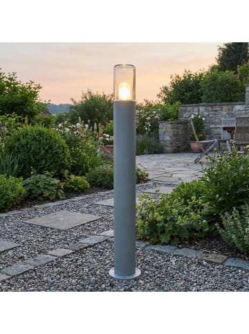 Licht-Erlebnisse Wegeleuchte Ø 8.9 x (H)80 cm in Grau KlarGrau Klar
