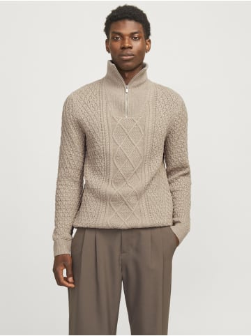 Jack & Jones Strickjacke mit Viertelreißverschluss in Pure Cashmere