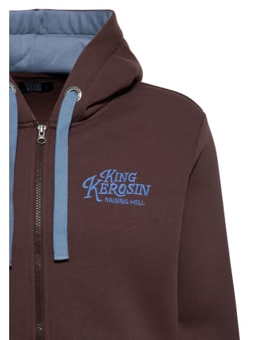 King Kerosin King Kerosin Kapuzensweatjacke Raising Hell in dunkelbraun