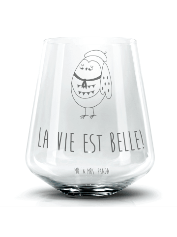 Mr. & Mrs. Panda Blümchentail Glas Eule Frankreich mit Spruch in Transparent