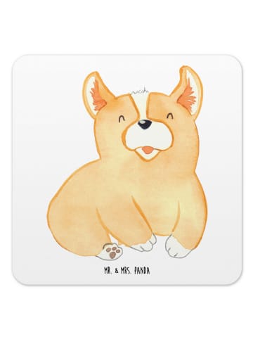 Mr. & Mrs. Panda Tischuntersetzer Corgie ohne Spruch in Weiß