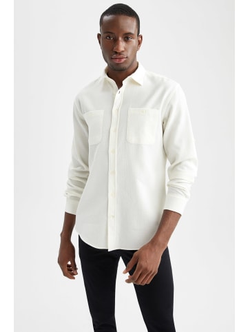 DeFacto Langarmshirt MODERN FIT in Off Weiss