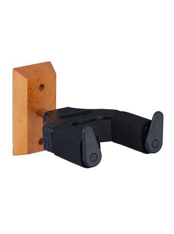 relaxdays 2 x Gitarrenhalter in Schwarz/ Natur