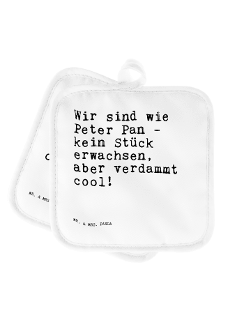 Mr. & Mrs. Panda Topflappen Wir sind wie Peter... mit Spruch in Weiß