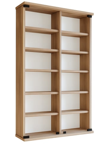 VCM  Holz CD DVD Wandregal Schrank Zuntisa Glastür in Sonoma-Eiche (Sägerau)